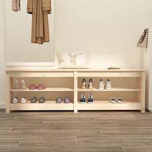 vidaXL Schuhbank 160x36,5x50 cm Massivholz Kiefer