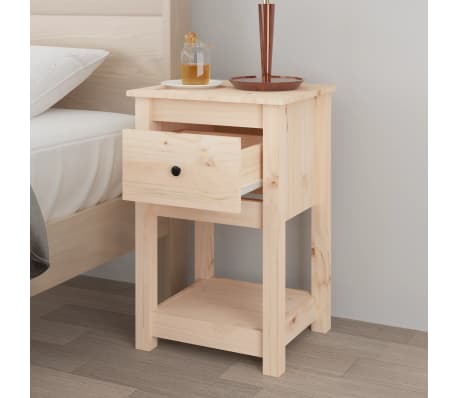 vidaXL Bedside Cabinet 40x35x61.5 cm Solid Wood Pine