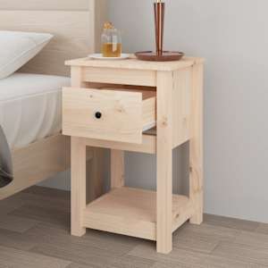 vidaXL Bedside Cabinet 40x35x61.5 cm Solid Wood Pine