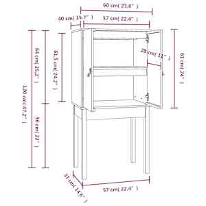 Skříň highboard 60x40x120 cm masivní borové dřevo - obrázek 9