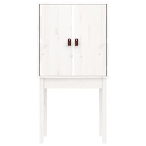 Skříň highboard bílá 60 x 40 x 120 cm masivní borové dřevo - obrázek 6