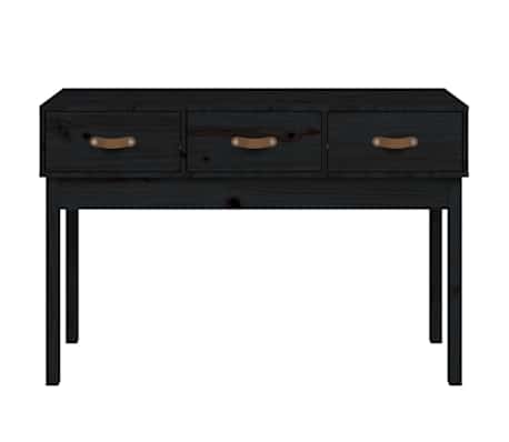 vidaXL Konsolentisch Schwarz 114x40x75 cm Massivholz Kiefer