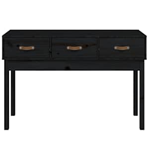 vidaXL Konsolentisch Schwarz 114x40x75 cm Massivholz Kiefer