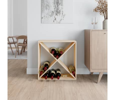 vidaXL Κάβα Κρασιών 62 x 25 x 62 εκ. από Μασίφ Ξύλο Πεύκου