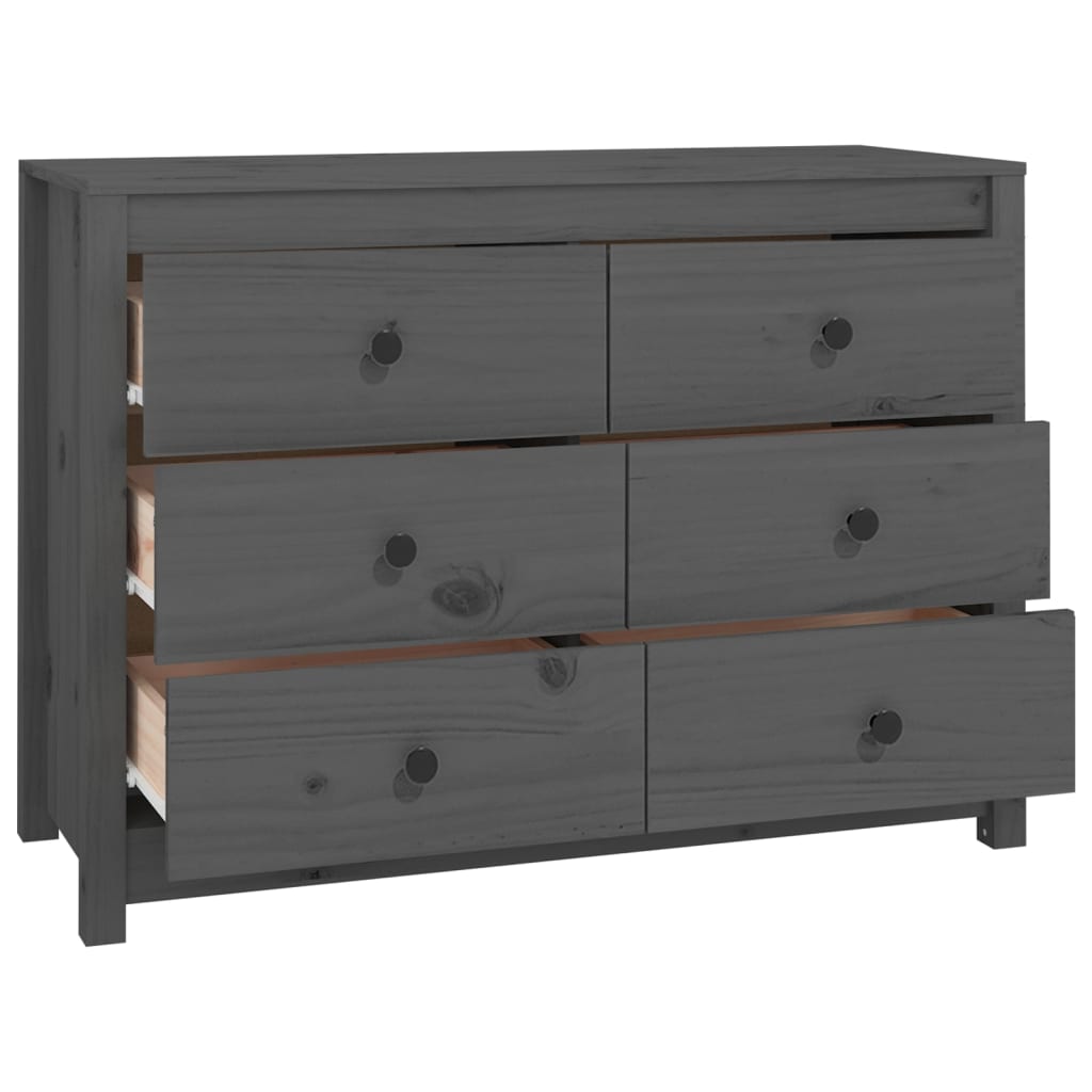 Thumbnail - vidaXL Beistellschrank Grau 100x40x72 cm Massivholz Kiefer