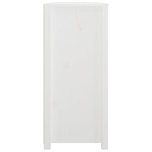 Odkládací skříňka bílá 100 x 40 x 90 cm masivní borové dřevo - obrázek 5