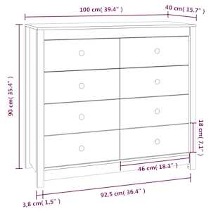TV skříňka medově hnědá 100x40x90 cm masivní borové dřevo - obrázek 11
