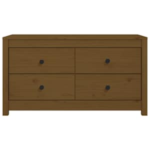 TV skříňka medově hnědá 100x40x54 cm masivní borové dřevo - obrázek 4