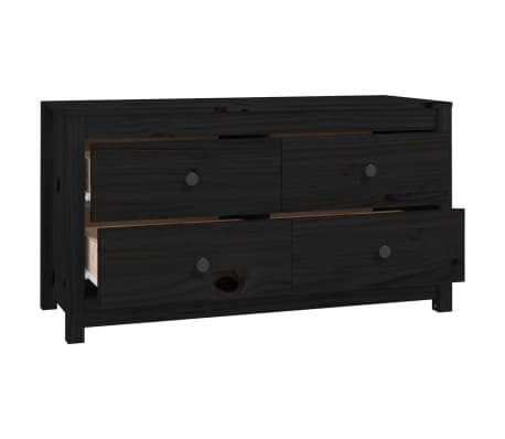 vidaXL Βοηθητικό Ντουλάπι Μαύρο 100x40x54 εκ. από Μασίφ Ξύλο Πεύκου