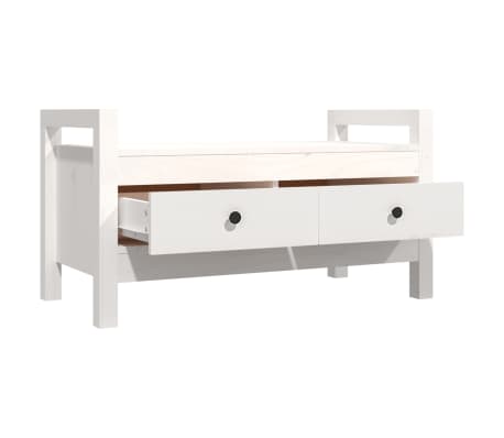 vidaXL Eteisen penkki valkoinen 80x40x43 cm täysi mänty
