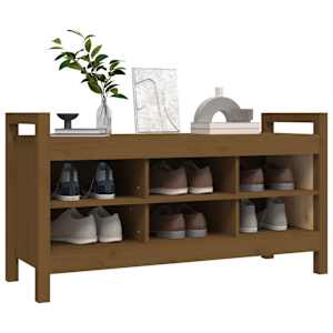 Lavice do předsíně medově hnědá 110x40x60 cm masivní borovice - obrázek 6