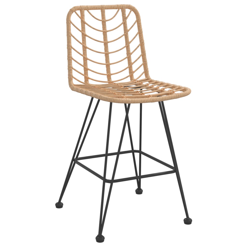vidaXL Barkrukken 2 st 45x56x103,5 cm PE-ratten en staal afbeelding