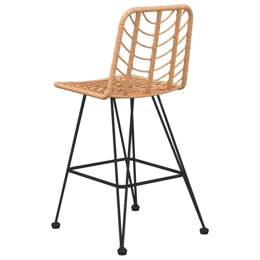 Set of 2 Black Bar Stools, PE Rattan and Steel, 17.7x22.0x40.7 in vidaXL - Picture 16 of 16