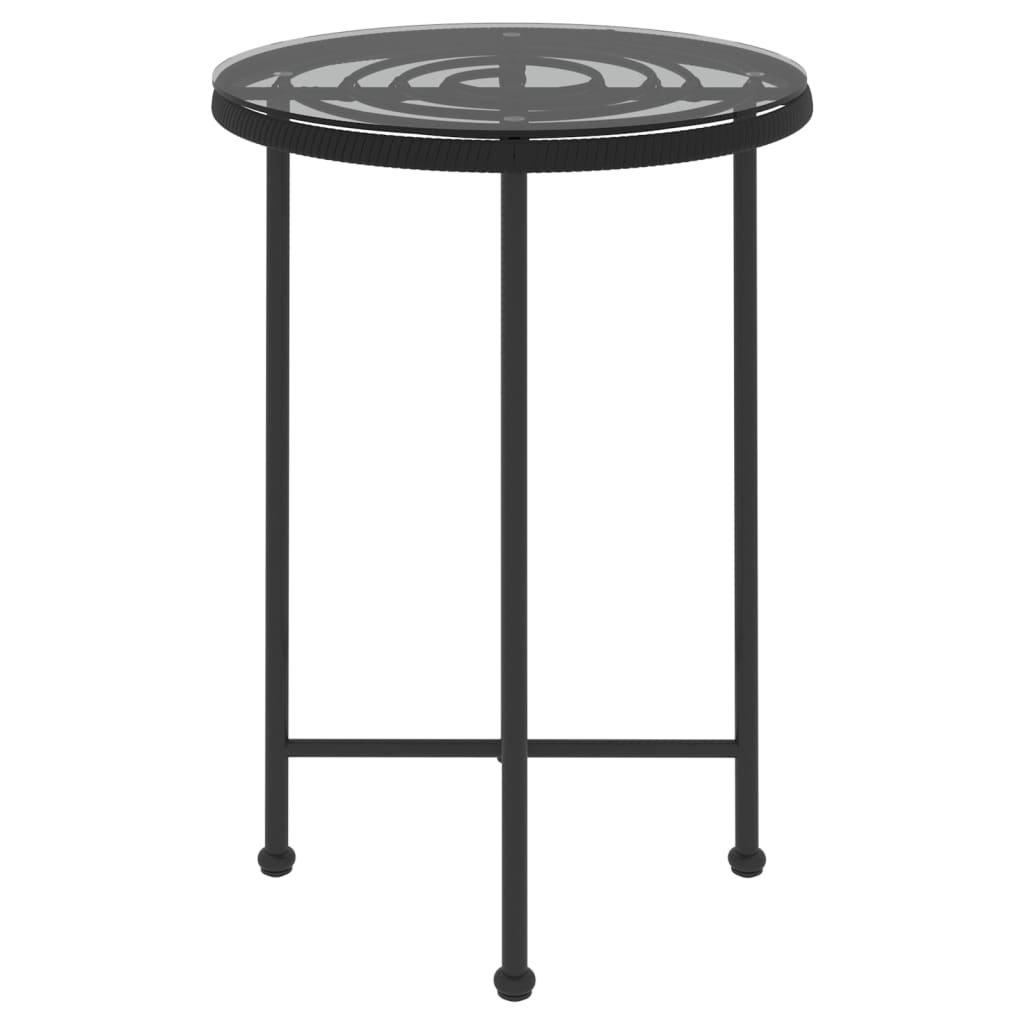  Jedálenský stôl čierny Ø55 cm tvrdené sklo a oceľ