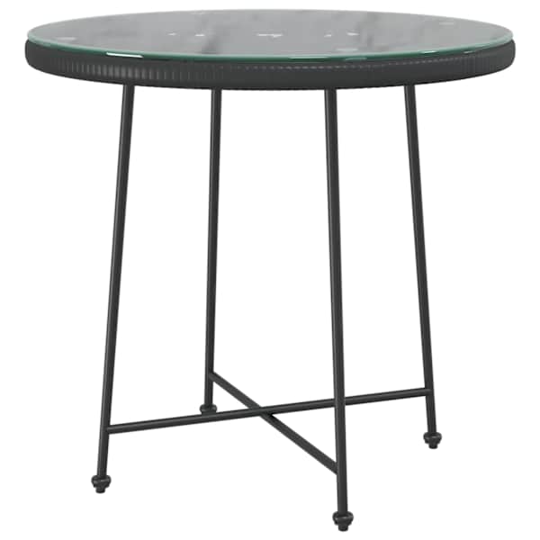 vidaXL s&ouml;&ouml;gilaud, must, &Oslash;80 cm&nbsp;, karastatud klaas ja teras