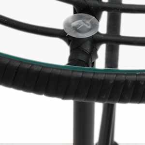Jídelní stůl černý Ø 80 cm tvrzené sklo a ocel - obrázek 5
