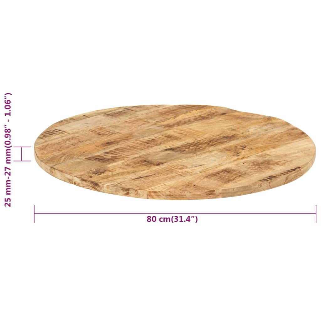 Stolní deska 25–27 mm 80 cm masivní mangovníkové dřevo