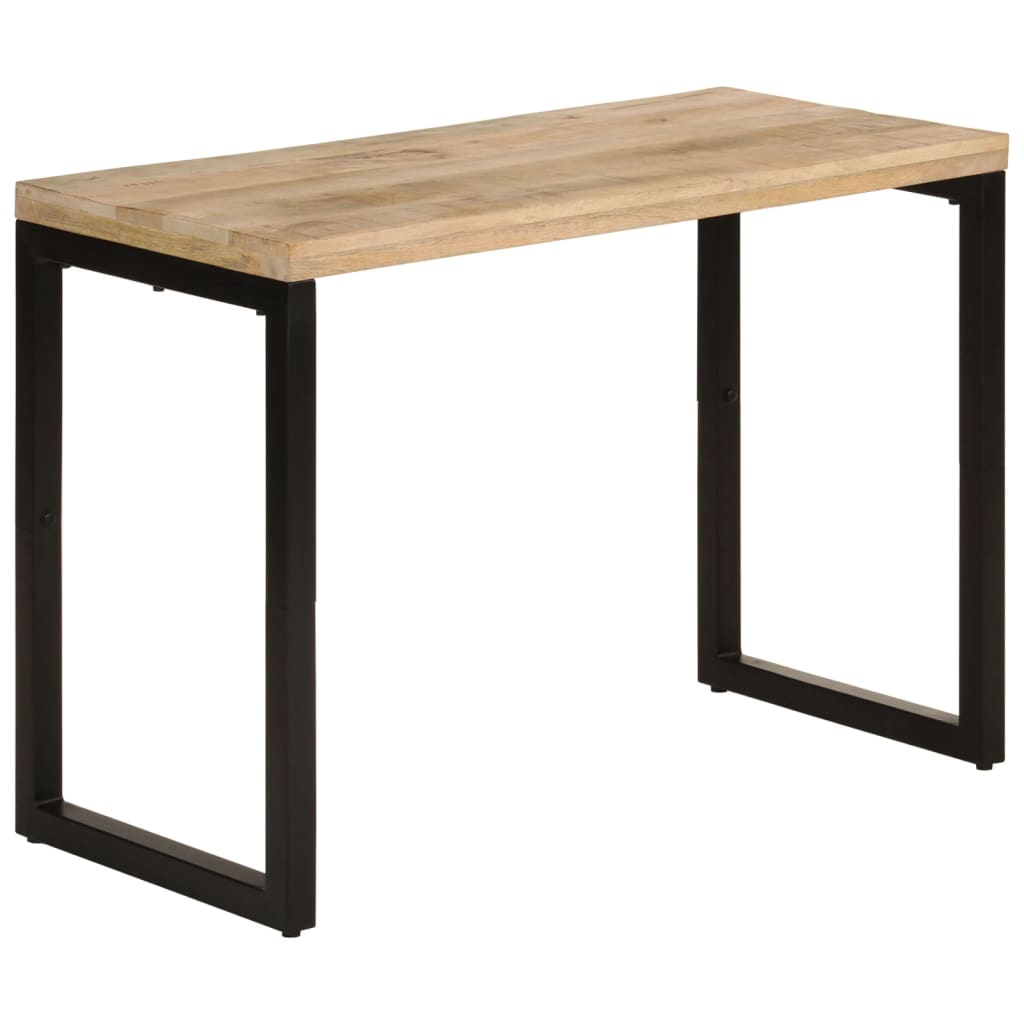 Mesa de comedor rectangular transparente con metal negro y madera – DERBE  MUEBLES