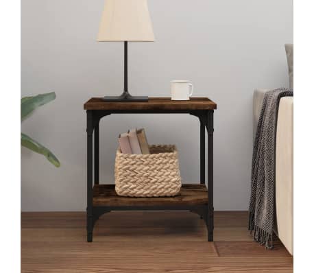 vidaXL Side Table Smoked Oak 40x30x42 cm Engineered Wood