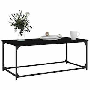 Konferenční stolek černý 102x50x40 cm kompozitní dřevo a železo - obrázek 4