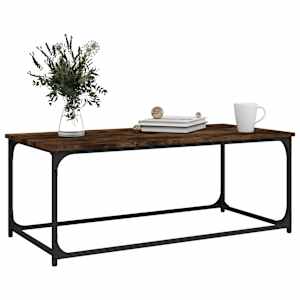 Konferenční stolek kouřový dub 102x50x40 cm kompozit a železo - obrázek 4