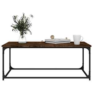 Konferenční stolek kouřový dub 102x50x40 cm kompozit a železo - obrázek 5
