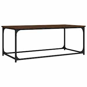 Konferenční stolek hnědý dub 102 x 50 x 40 cm kompozit a železo - obrázek 2