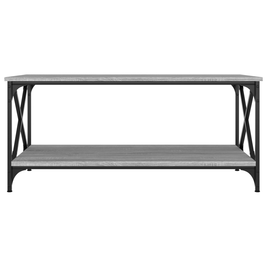 Coffee Table Grey Sonoma 100x50x45 Cm Engineered Wood And Iron VidaXL 15 width=274