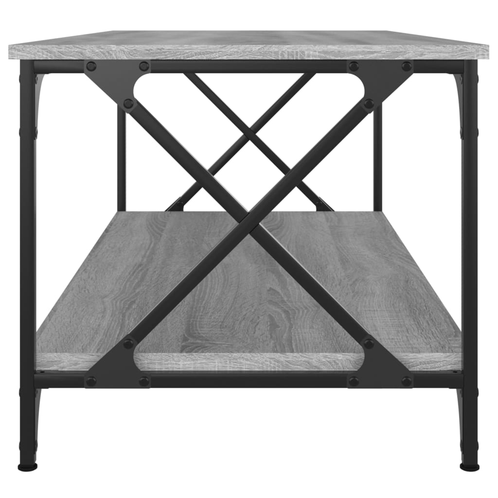 Coffee Table Grey Sonoma 100x50x45 Cm Engineered Wood And Iron VidaXL 16 width=274