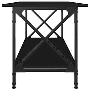 Konferenční stolek černý 100x45x45 cm kompozitní dřevo a železo - obrázek 5