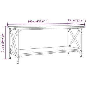 Konferenční stolek šedý sonoma 100x45x45 cm kompozit a železo - obrázek 8