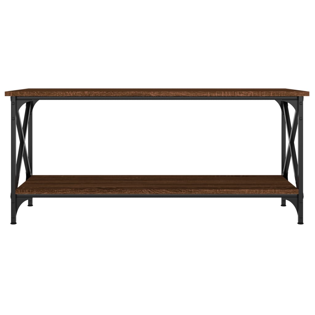 Coffee Table Brown Oak 100x45x45 Cm Engineered Wood And Iron VidaXL 15 width=274