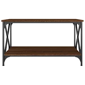 Konferenční stolek hnědý dub 80 x 50 x 45 cm kompozit a železo - obrázek 4