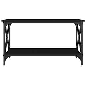 Konferenční stolek černý 80x45x45 cm kompozitní dřevo a železo - obrázek 4