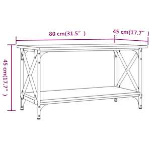 Konferenční stolek kouřový dub 80x45x45 cm kompozit a železo - obrázek 8