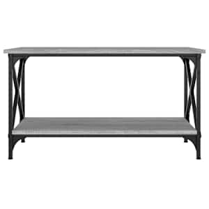 Konferenční stolek šedý sonoma 80x45x45 cm kompozit a železo - obrázek 4