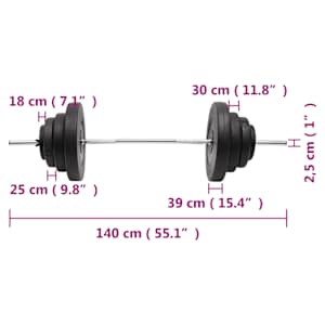 Obouruční činka se závažím 60 kg - obrázek 9