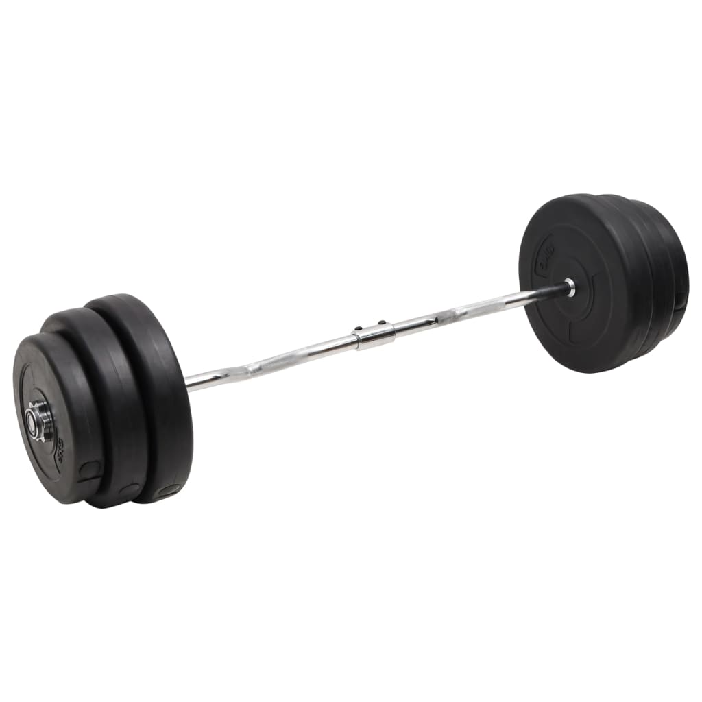 vidaXL Skivst&aring;ng curl med vikter 90 kg