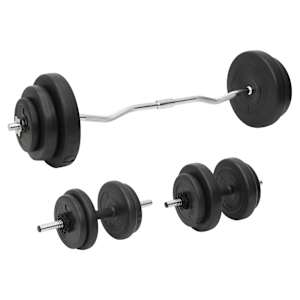 vidaXL kangi ja hantlite komplekt ketastega, 60 kg