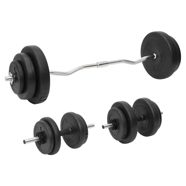vidaXL kangi ja hantlite komplekt ketastega, 60 kg