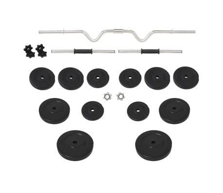 vidaXL Curlhantel und Kurzhantel mit Gewichten 60 kg