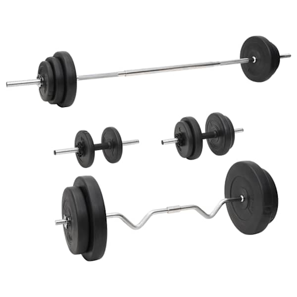 vidaXL kangi ja hantlite komplekt ketastega, 90 kg