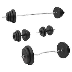 vidaXL kangi ja hantlite komplekt ketastega, 120 kg