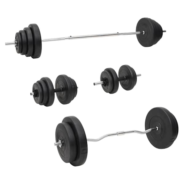vidaXL kangi ja hantlite komplekt ketastega, 120 kg