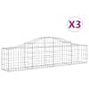 vidaXL kaarekujulised gabioonkorvid 3 tk, 200x30x40/60 cm, raud