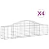 vidaXL kaarekujulised gabioonkorvid 4 tk, 200x30x40/60 cm, raud