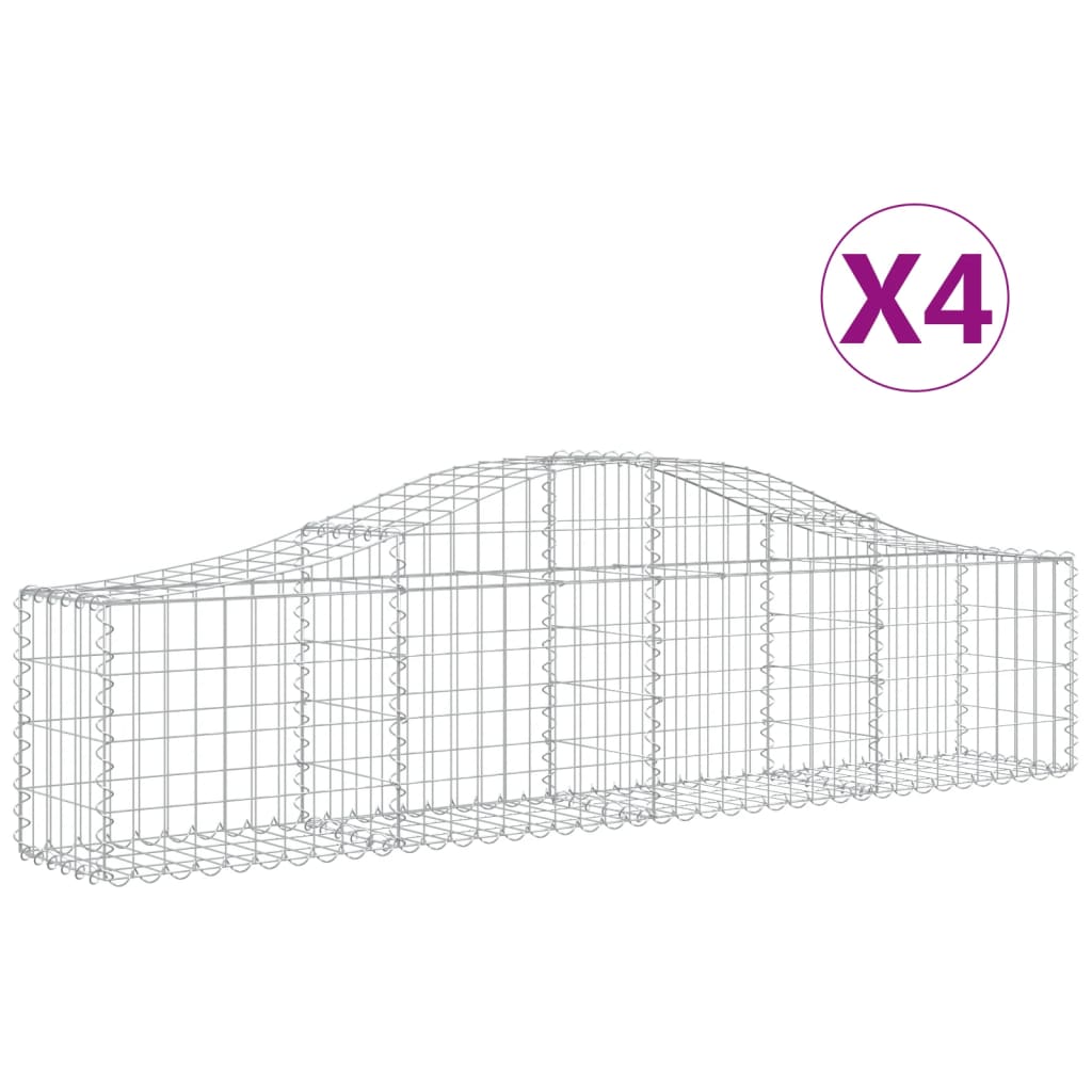 vidaXL Klenuté gabionové koše 4 ks 200x30x40/60 cm pozinkované železo