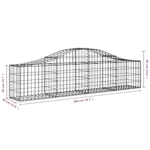 Klenuté gabionové koše 10 ks 200x30x40/60 cm pozinkované železo - obrázek 6