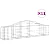 vidaXL kaarekujulised gabioonkorvid 11 tk, 200x30x40/60 cm, raud