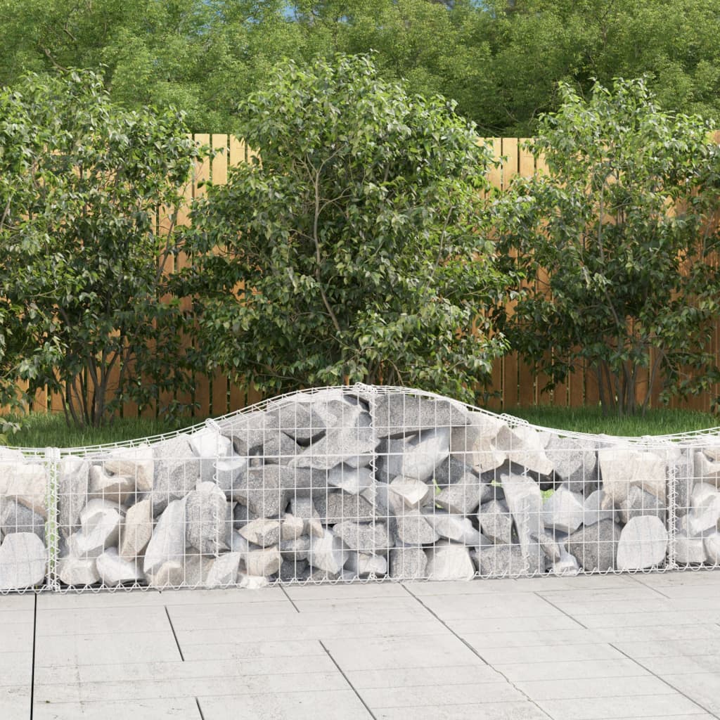 vidaXL Coșuri gabion arcuite 13 buc, 200x30x40/60 cm, fier galvanizat